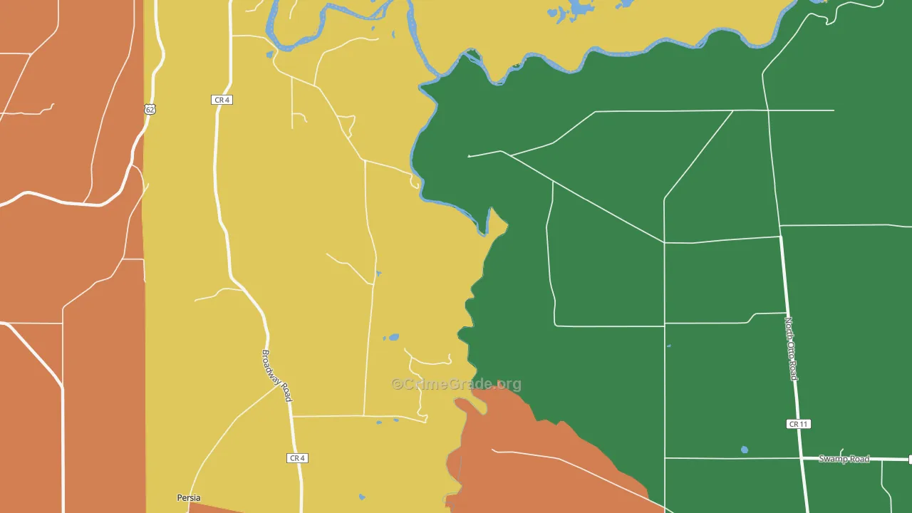 Markhams, NY Map of Robbery Rates
