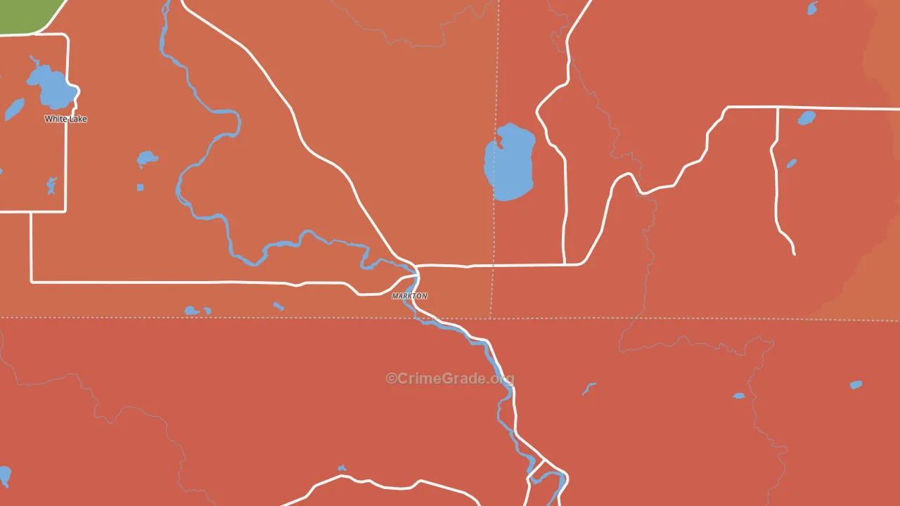 Markton, WI Map of Robbery Rates