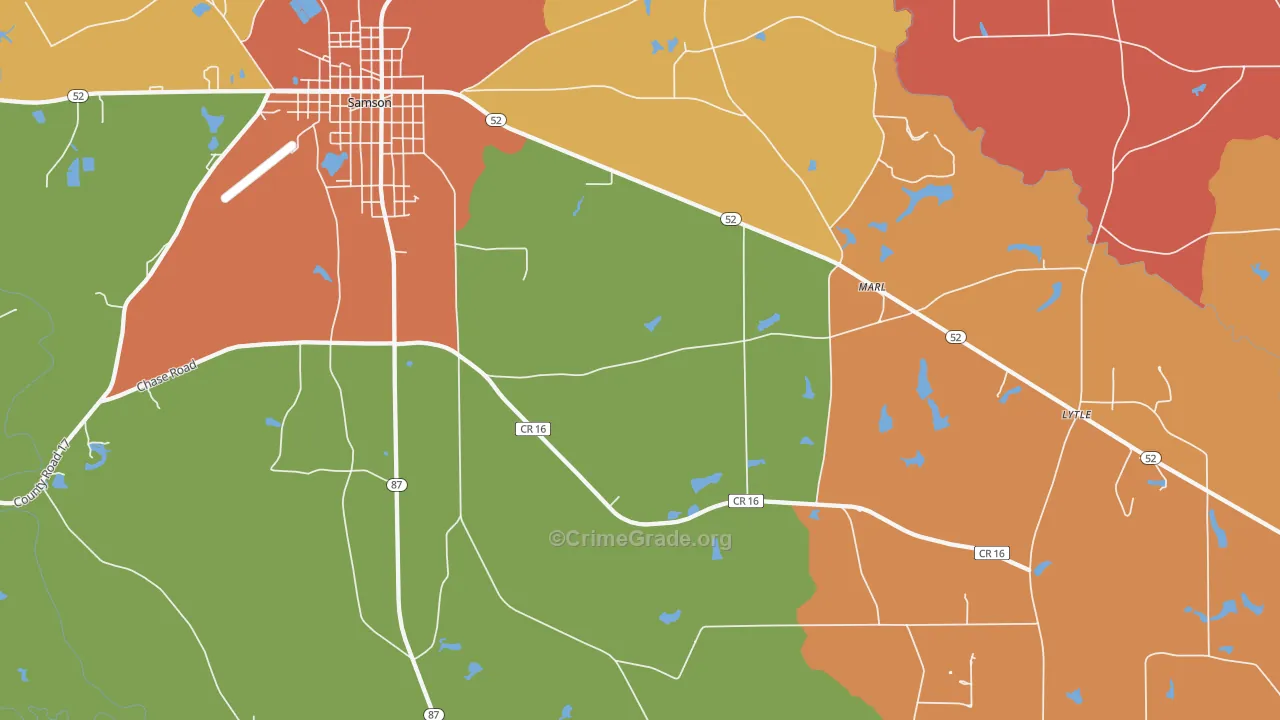 Marl, AL Map of Robbery Rates