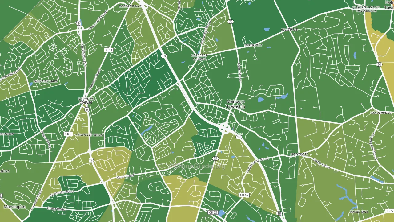 Marlboro, NJ Map of Robbery Rates