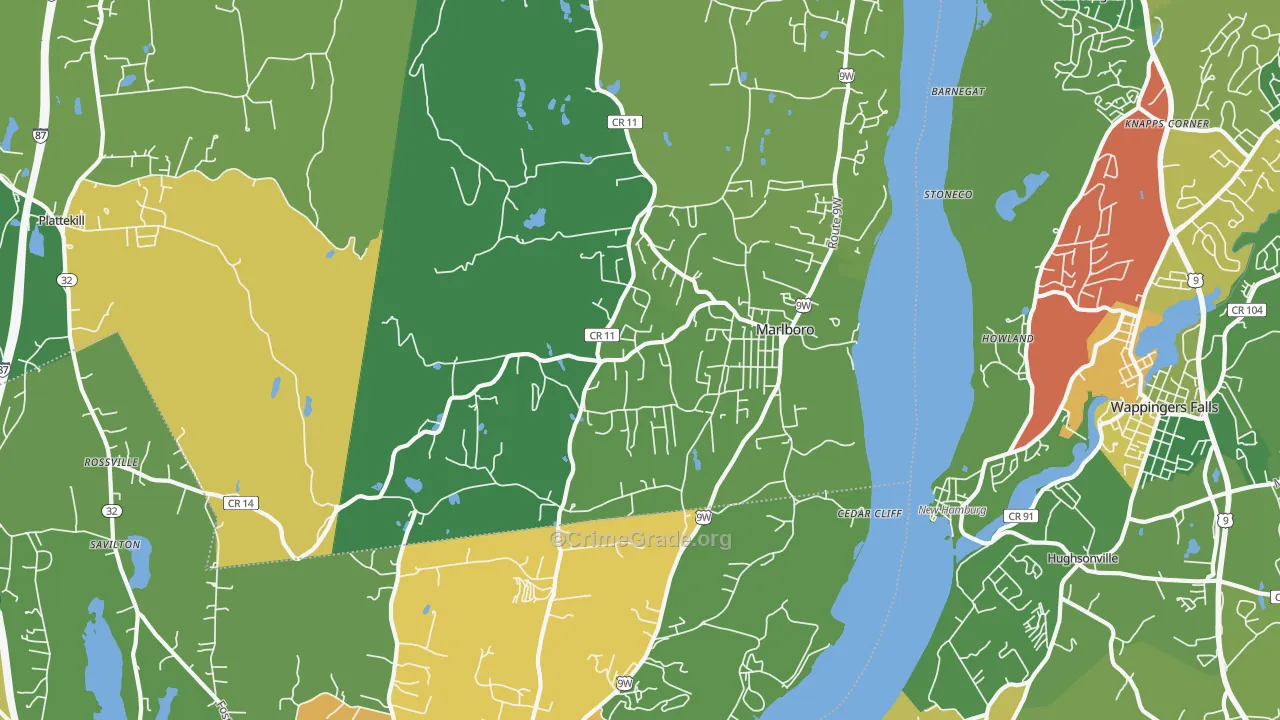 Marlboro, NY Map of Robbery Rates