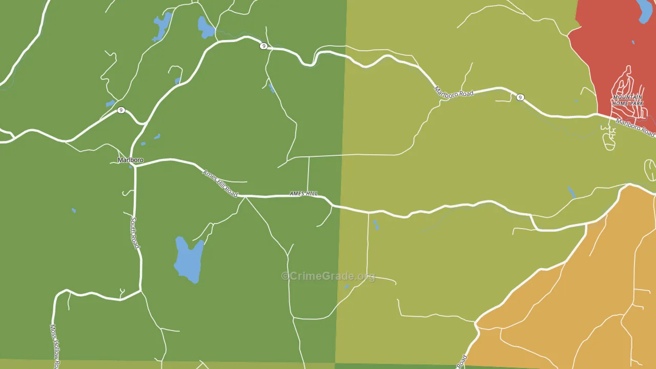 Marlboro, VT Map of Robbery Rates