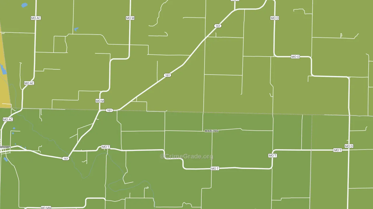 Marling, MO Map of Robbery Rates