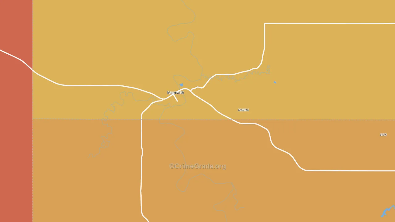 Marmarth, ND Map of Robbery Rates