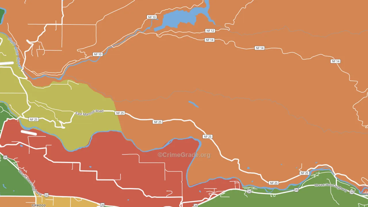 Marmot, OR Map of Robbery Rates