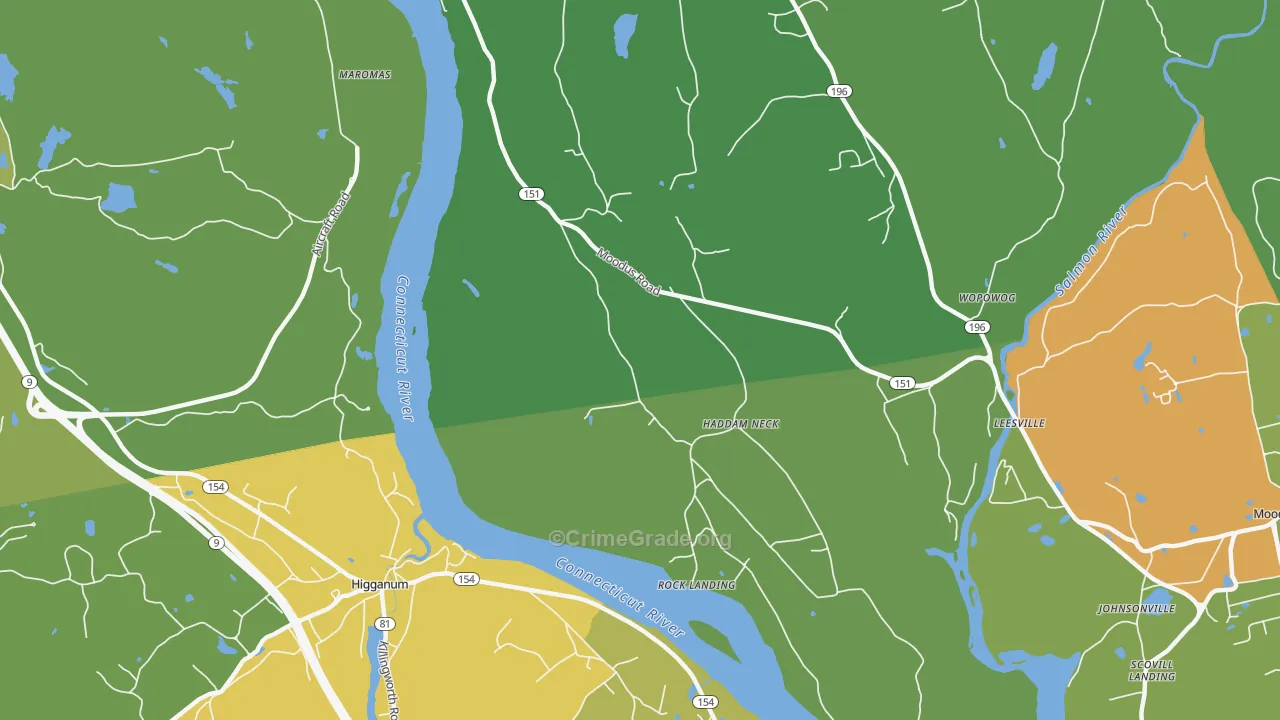 Maromas, CT Map of Robbery Rates