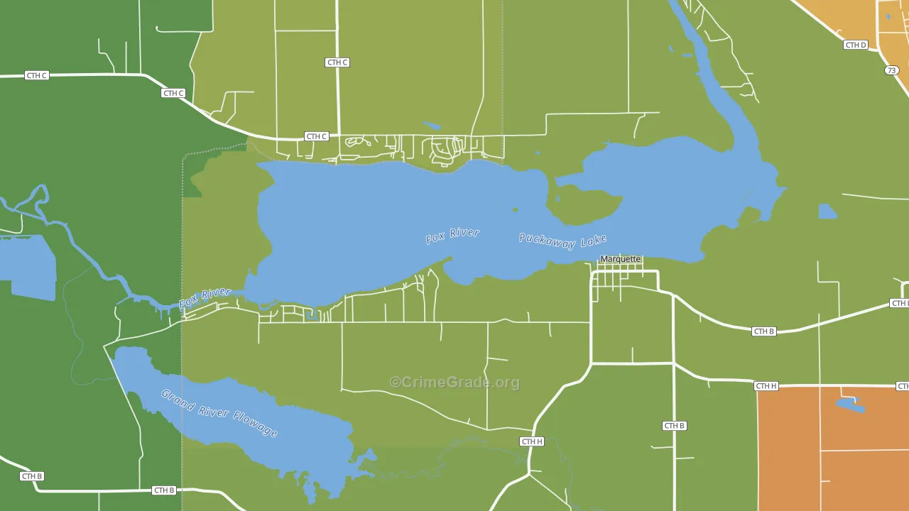 Marquette, WI Map of Robbery Rates