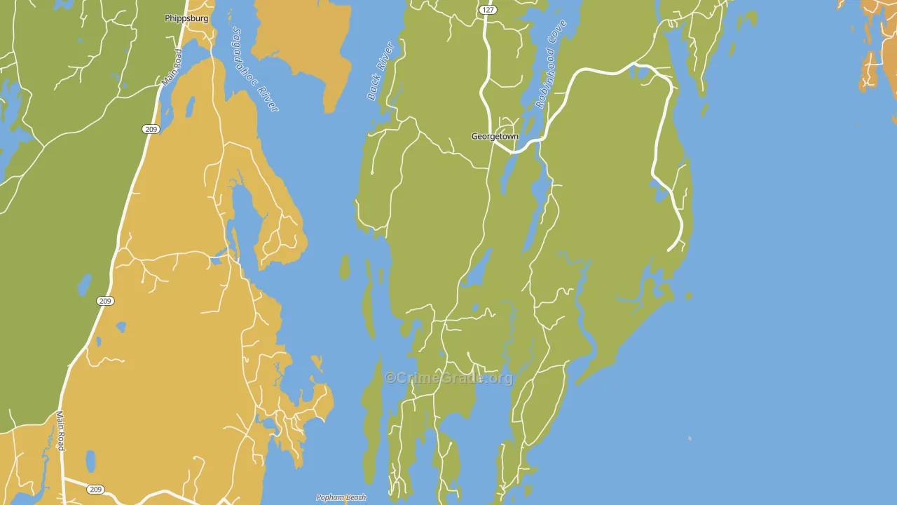 Marrtown, ME Map of Robbery Rates