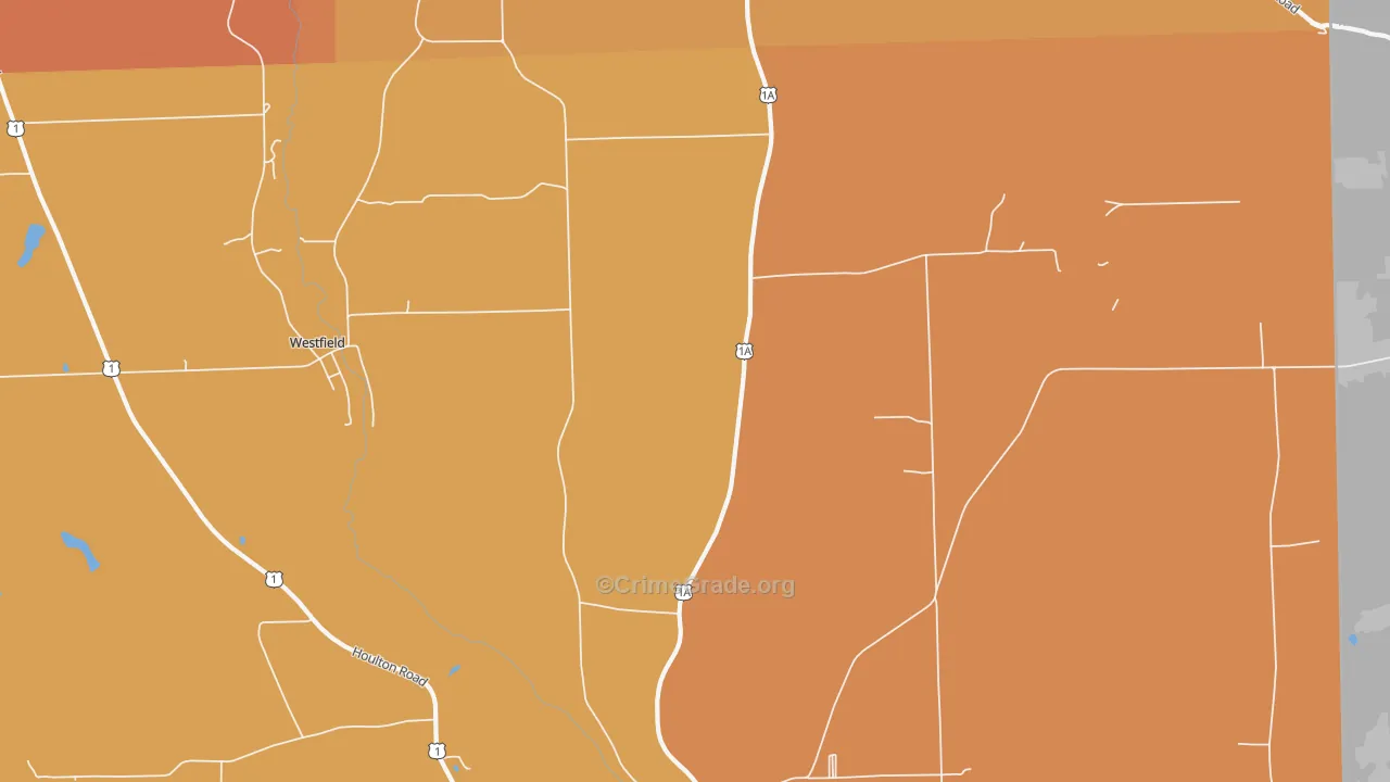 Mars Hill-Blaine, ME Map of Robbery Rates