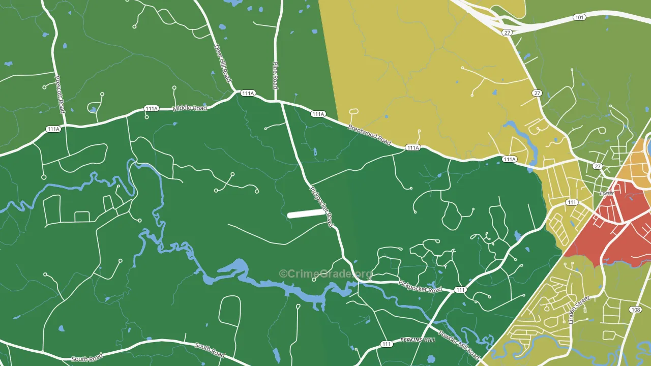 Marshall Corner, NH Map of Robbery Rates
