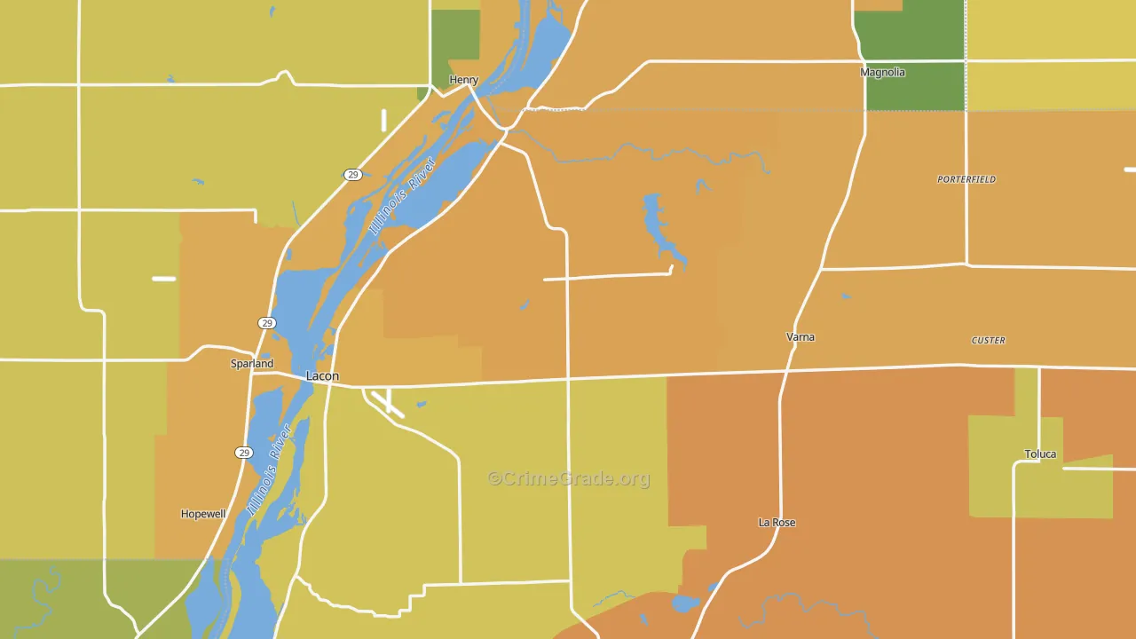 Marshall County, IL Map of Robbery Rates