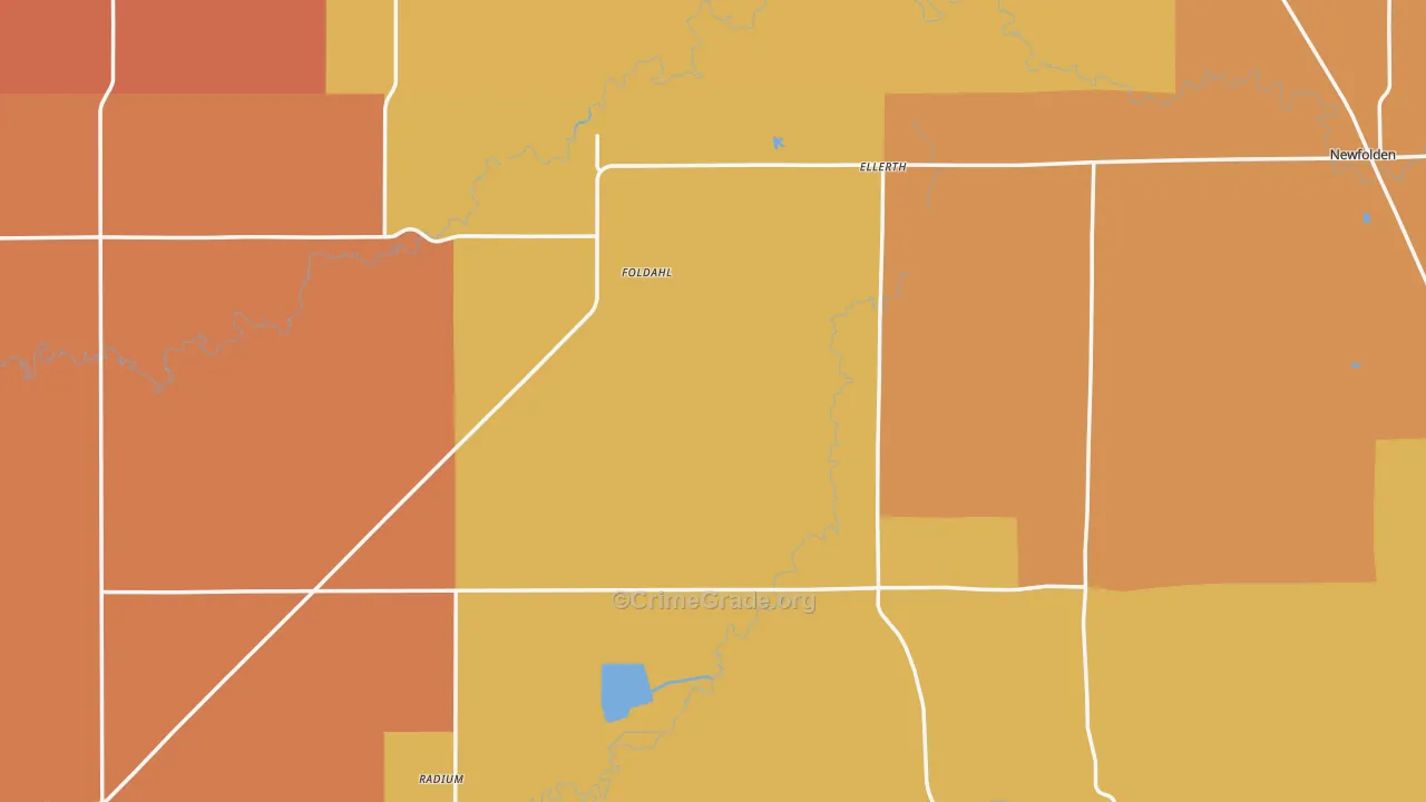 Marshall County, MN Map of Robbery Rates