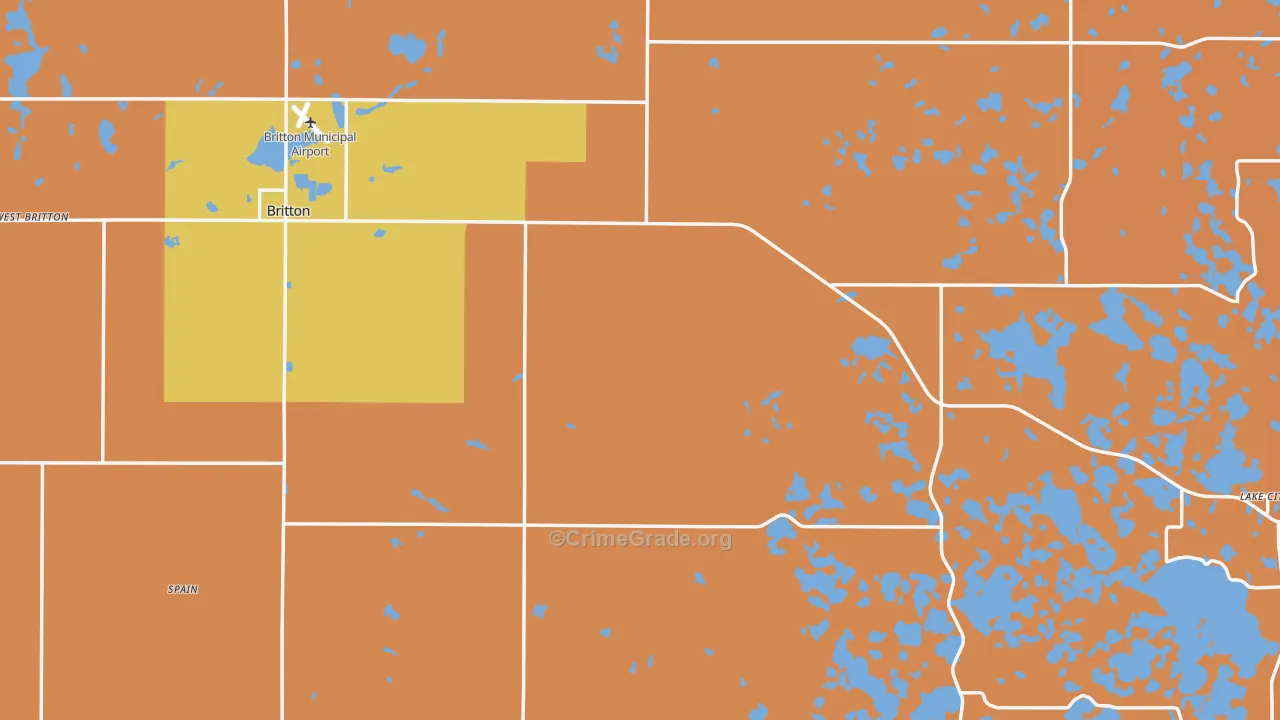 Marshall County, SD Map of Robbery Rates