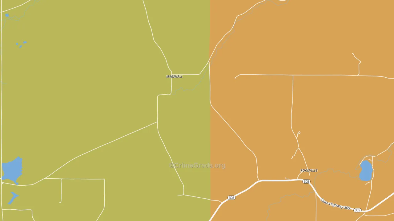 Marshall, NY Map of Robbery Rates