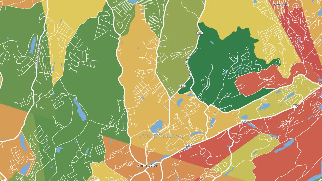 Marshalls Creek, PA Map of Robbery Rates