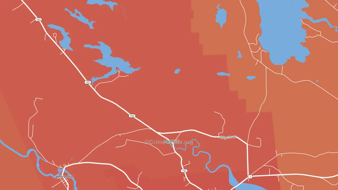 Marshfield, ME Map of Robbery Rates