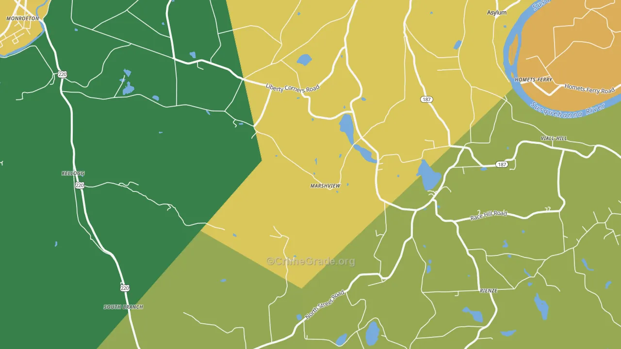 Marshview, PA Map of Robbery Rates