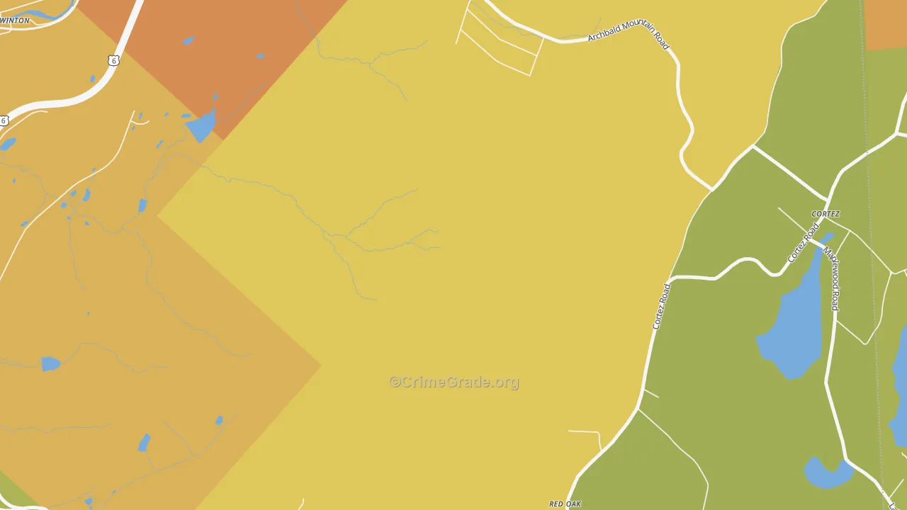 Marshwood, PA Map of Robbery Rates