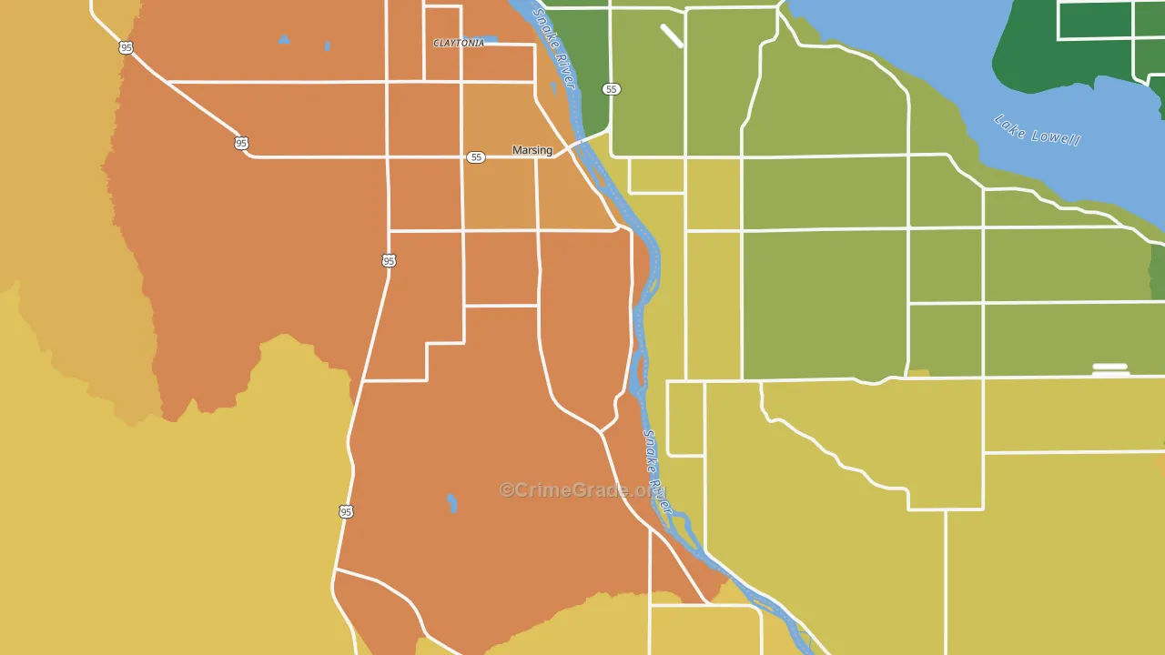 Marsing, ID Map of Robbery Rates