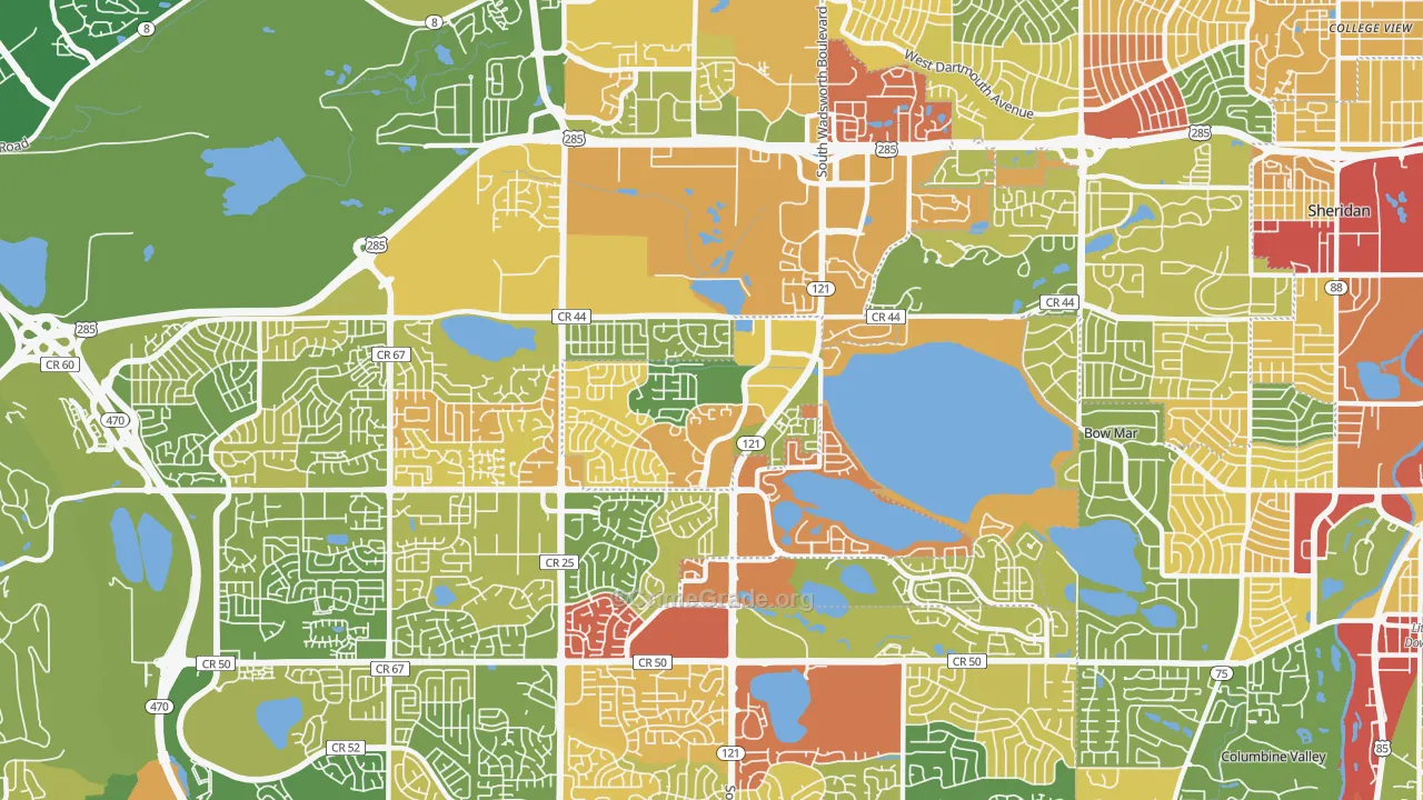 Marston, Littleton, CO Map of Robbery Rates