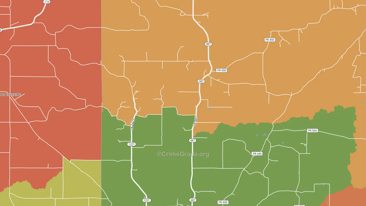 Marthaville, LA Map of Robbery Rates