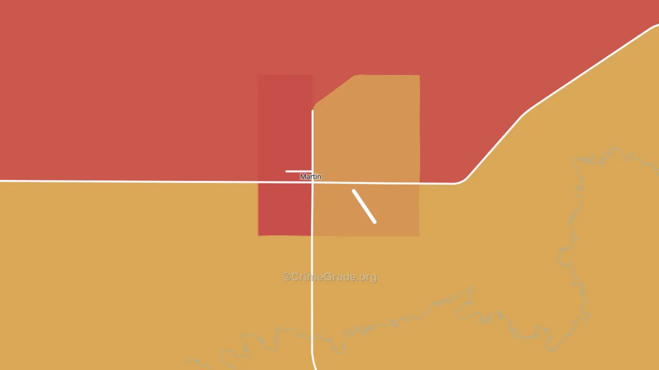 Martin, SD Map of Robbery Rates