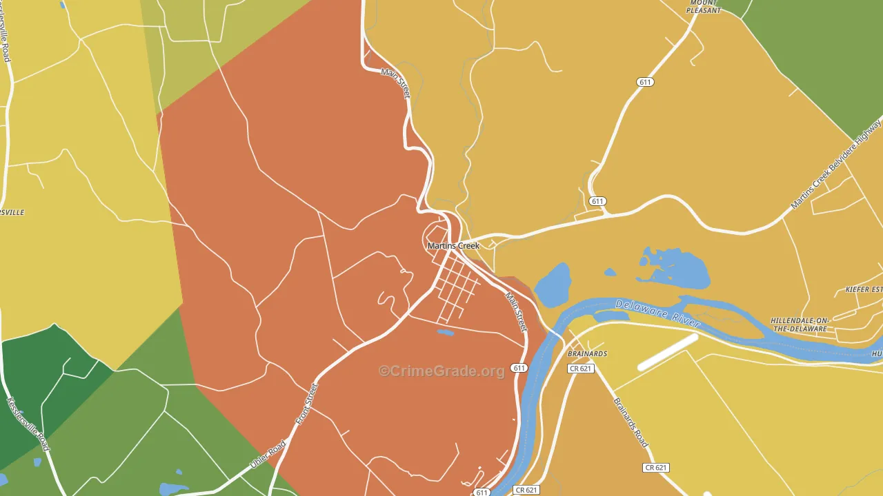 Martins Creek, PA Map of Robbery Rates