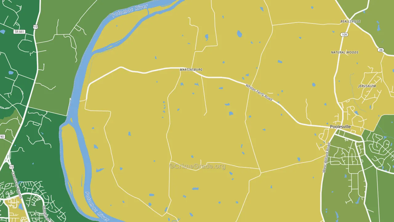 Martinsburg, MD Map of Robbery Rates