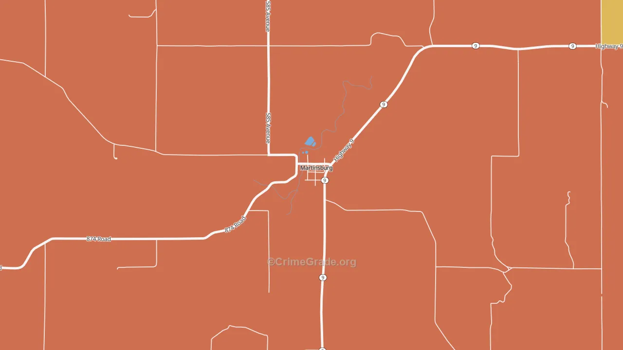 Martinsburg, NE Map of Robbery Rates