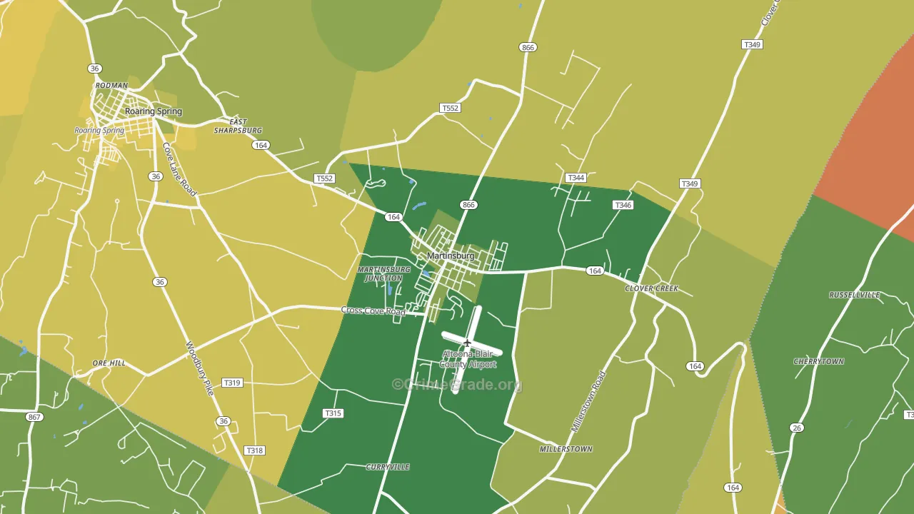 Martinsburg, PA Map of Robbery Rates