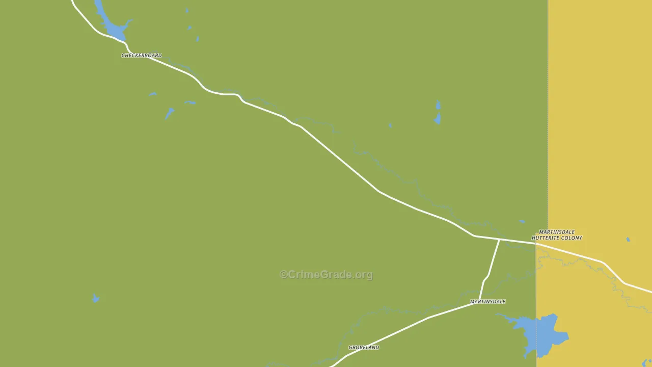 Martinsdale, MT Map of Robbery Rates
