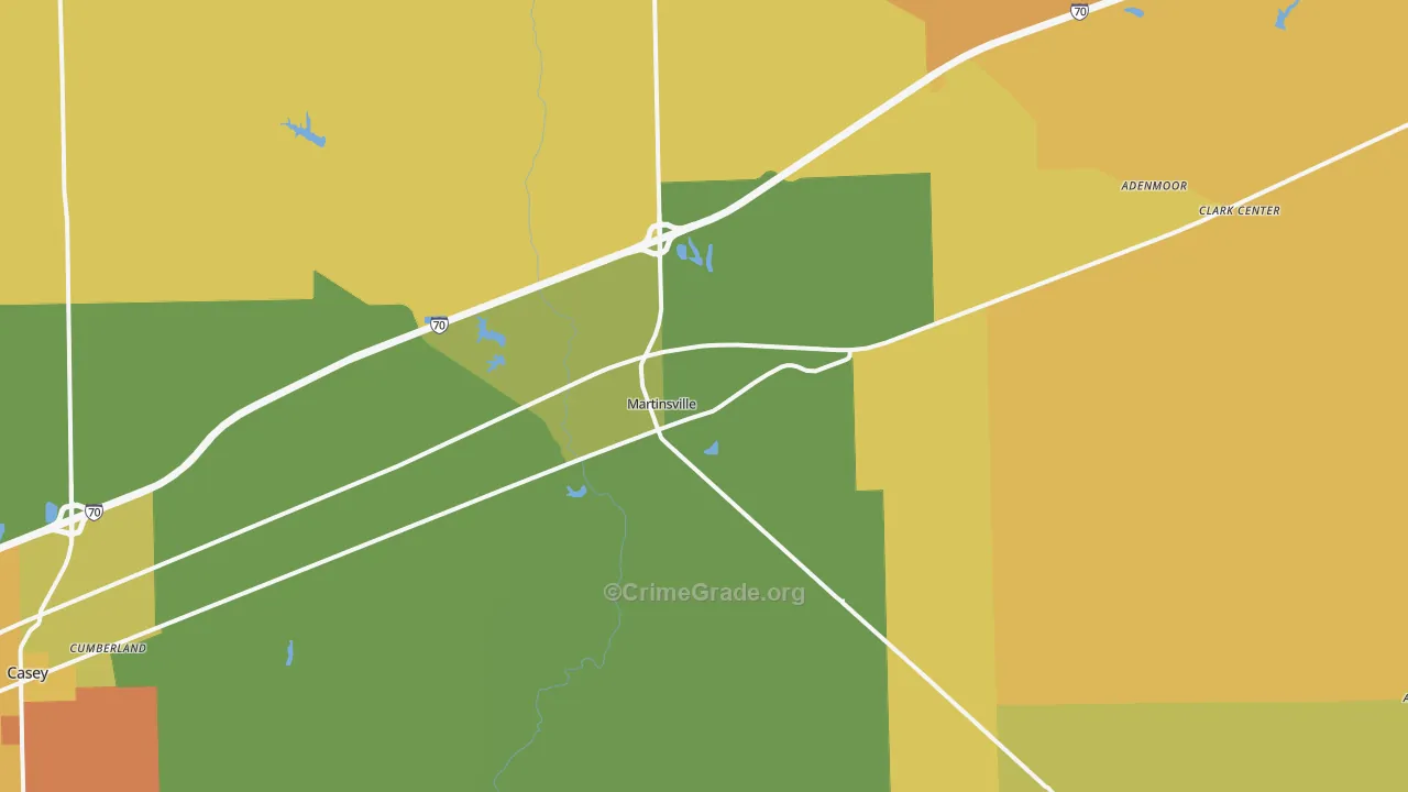 Martinsville, IL Map of Robbery Rates