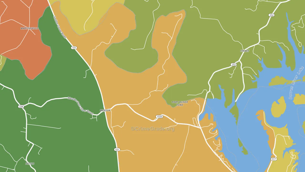 Martinsville, KY Map of Robbery Rates