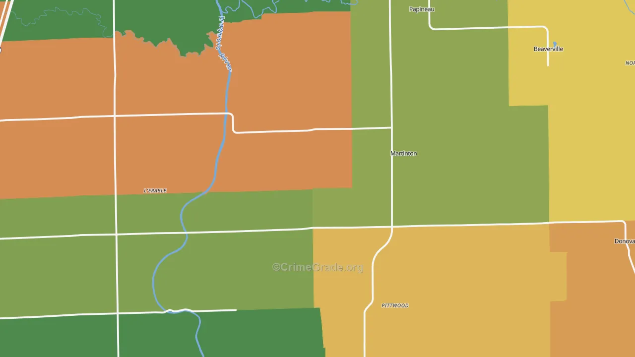 Martinton, IL Map of Robbery Rates