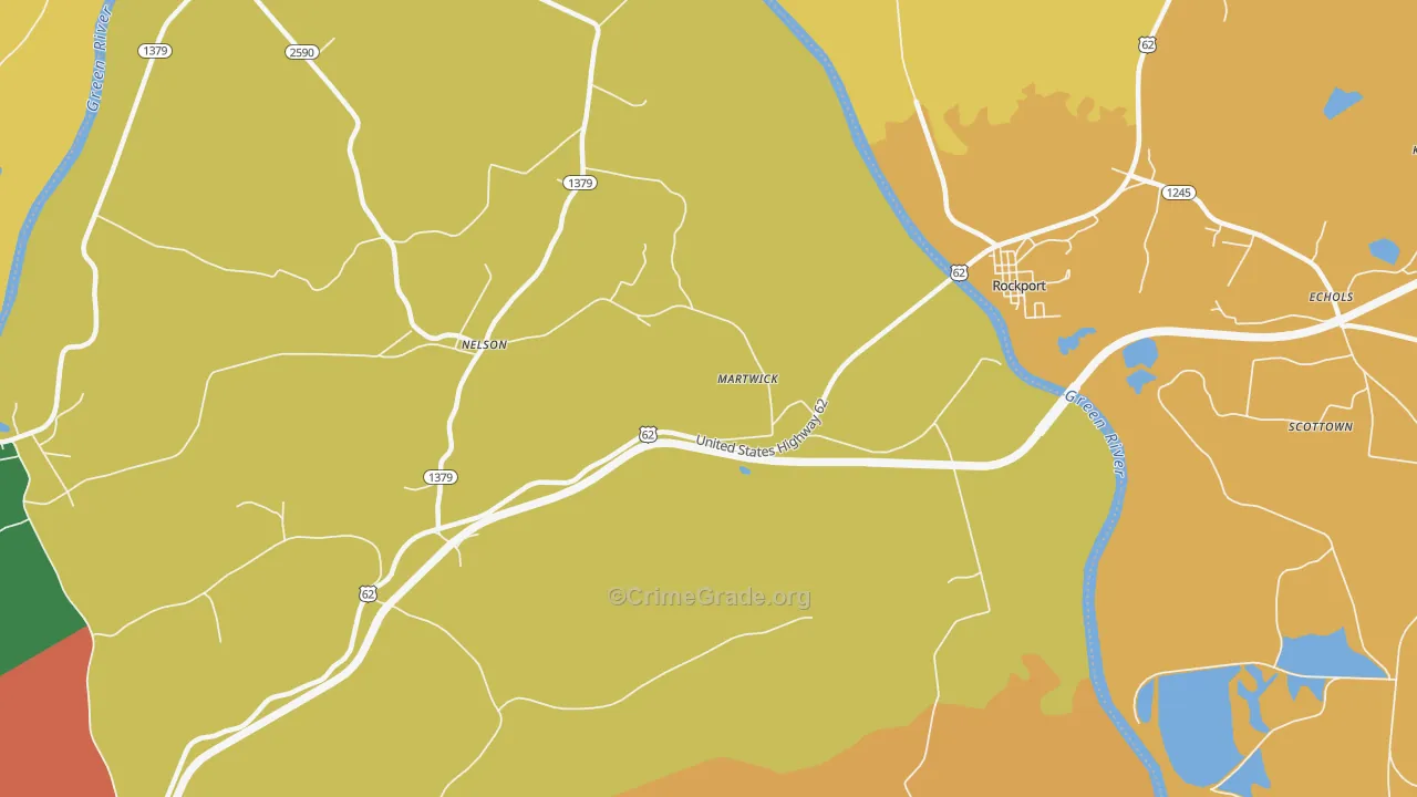 Martwick, KY Map of Robbery Rates