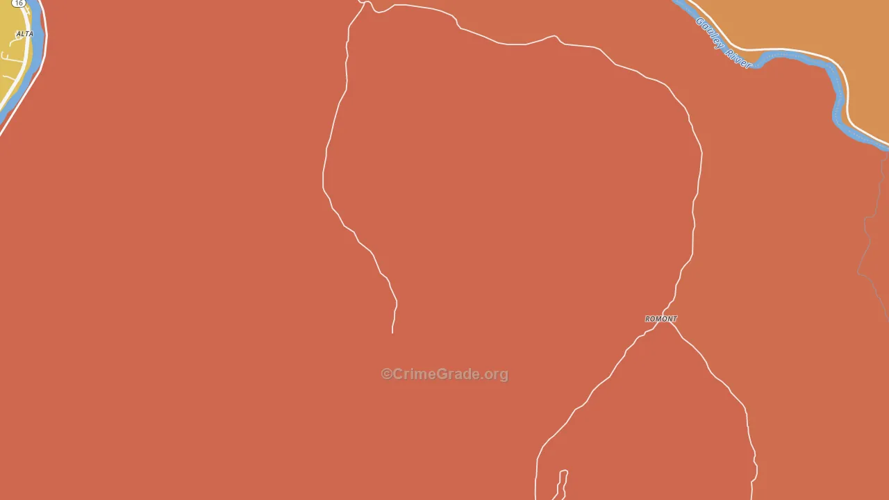Marvel, WV Map of Robbery Rates