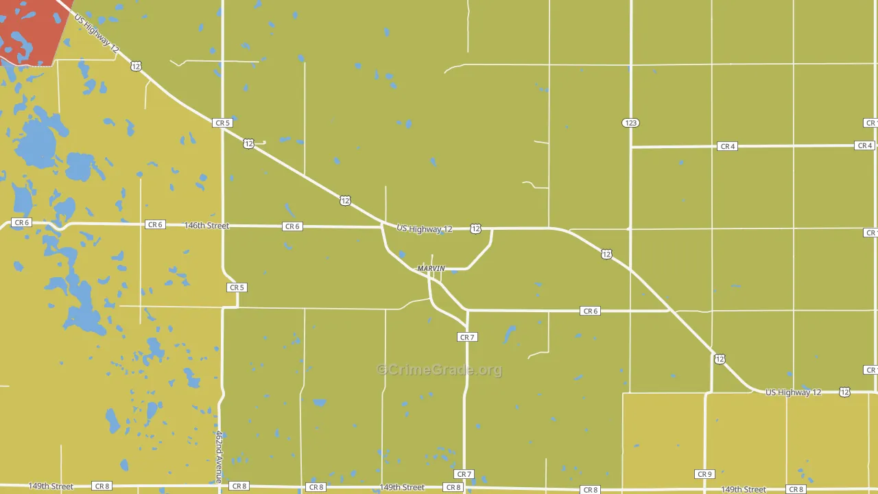 Marvin, SD Map of Robbery Rates