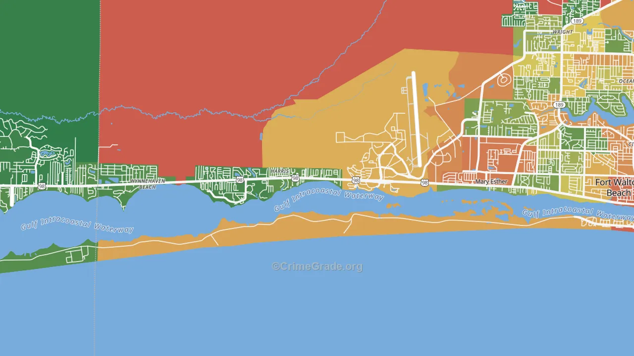 Mary Esther, FL Map of Robbery Rates