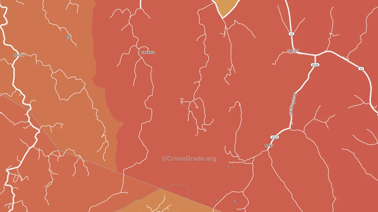 Mary, KY Map of Robbery Rates
