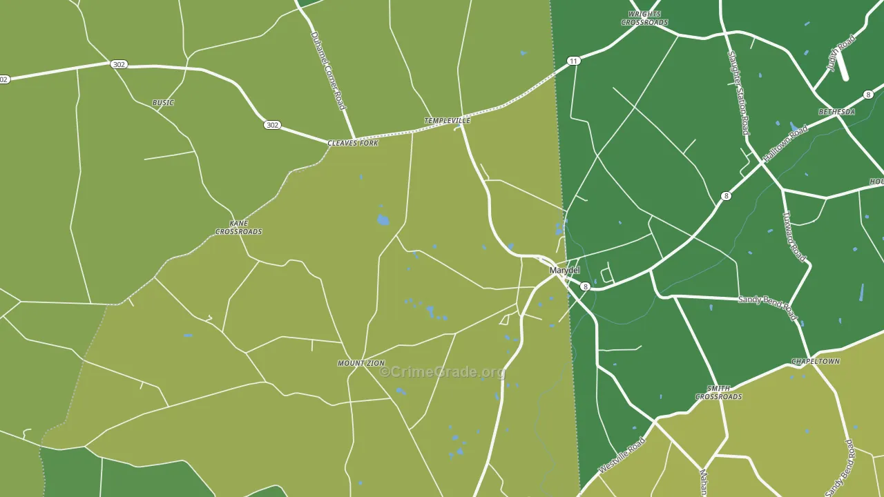 Marydel, MD Map of Robbery Rates