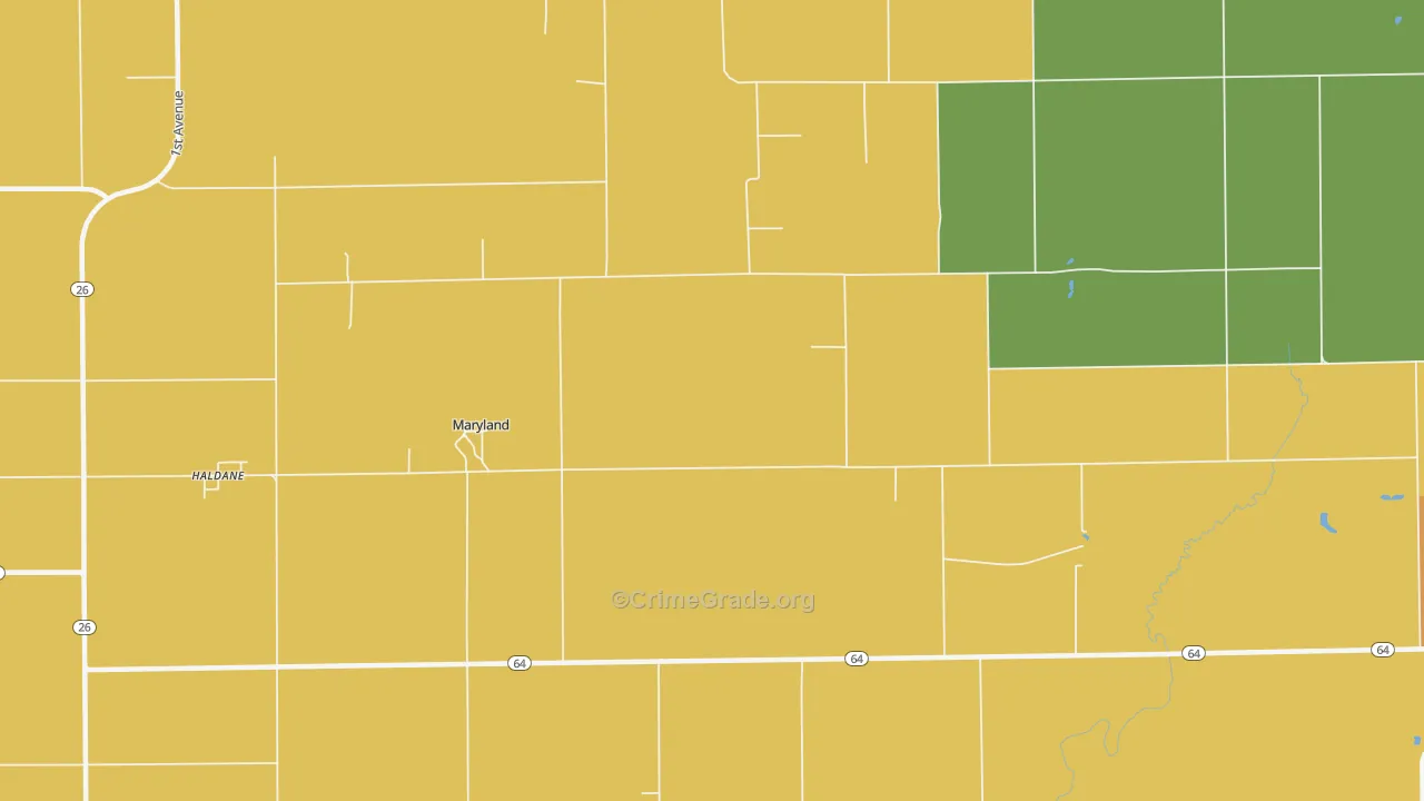 Maryland, IL Map of Robbery Rates