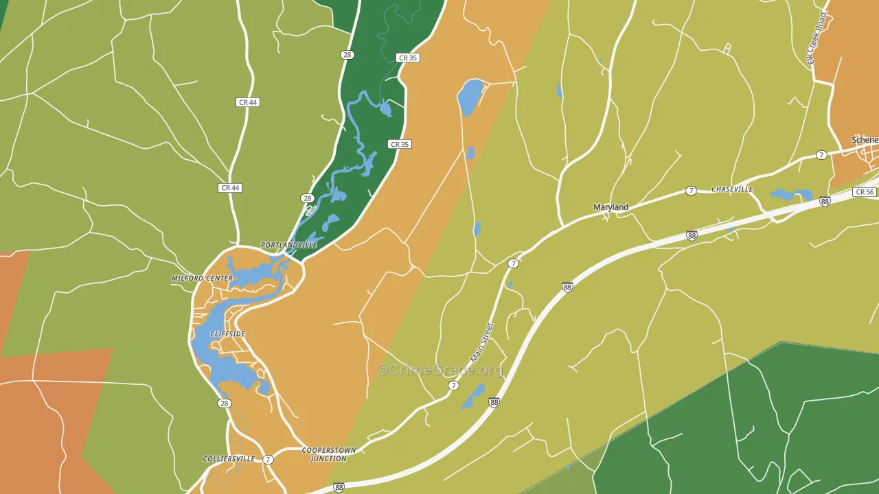 Maryland, NY Map of Robbery Rates