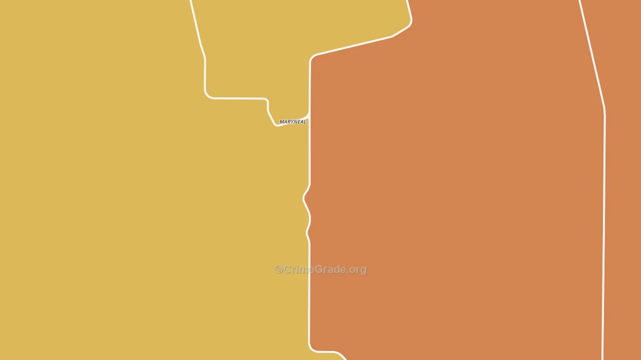 Maryneal, TX Map of Robbery Rates
