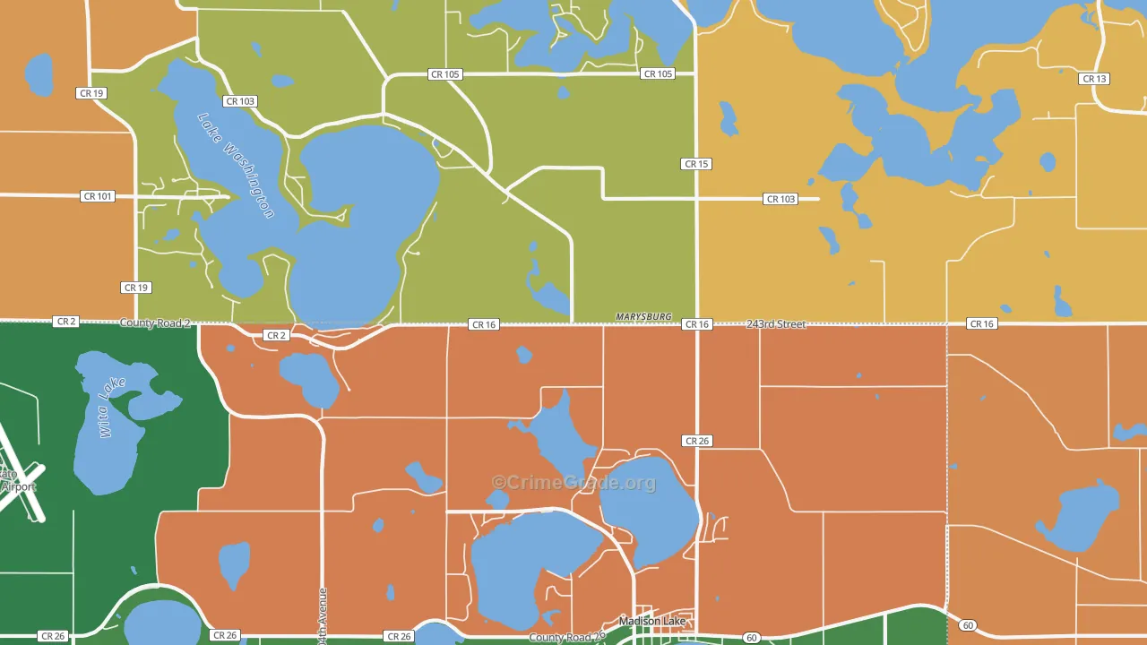 Marysburg, MN Map of Robbery Rates