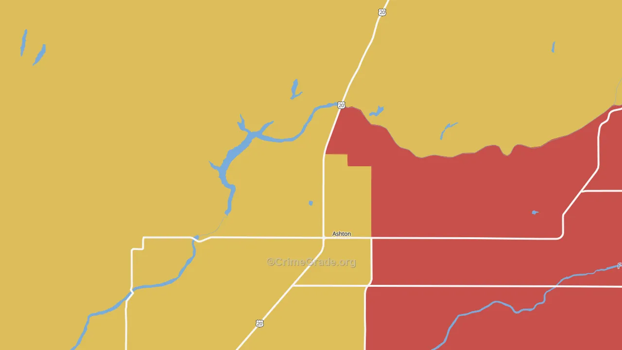 Marysville, ID Map of Robbery Rates