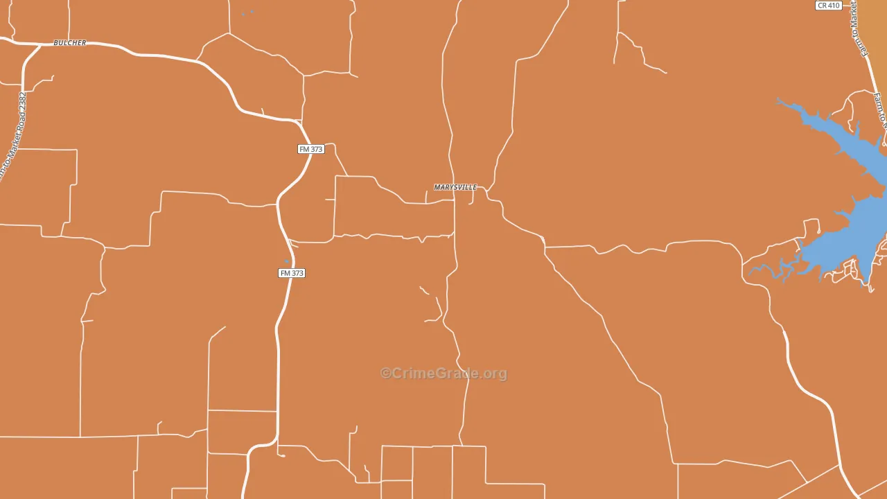 Marysville, TX Map of Robbery Rates