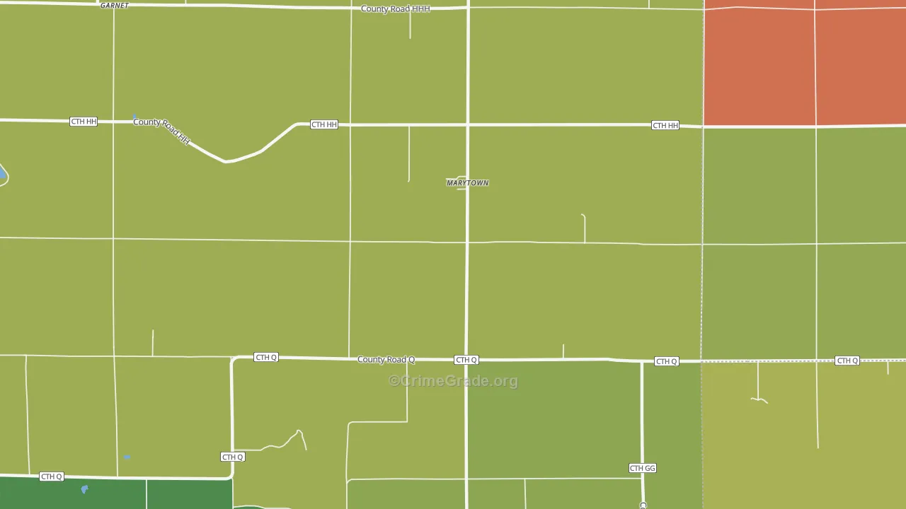 Marytown, WI Map of Robbery Rates
