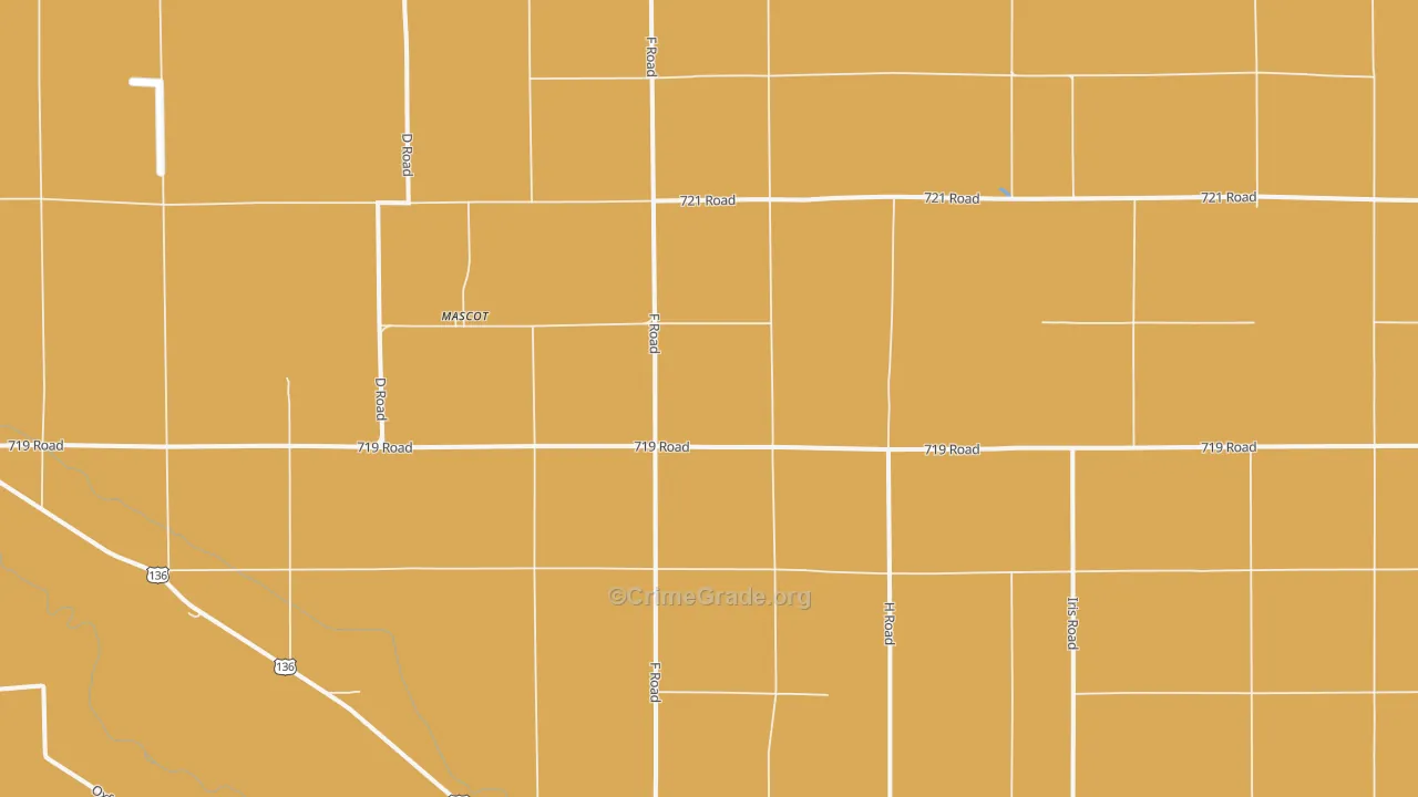Mascot, NE Map of Robbery Rates