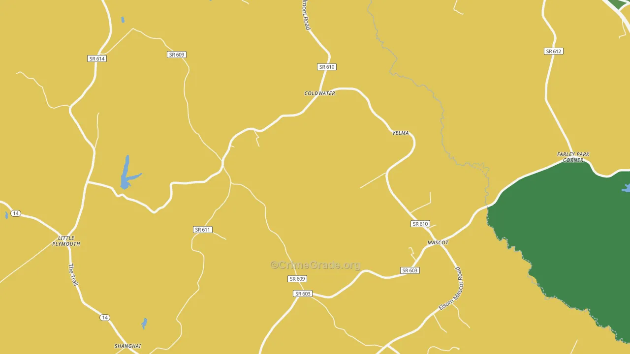 Mascot, VA Map of Robbery Rates