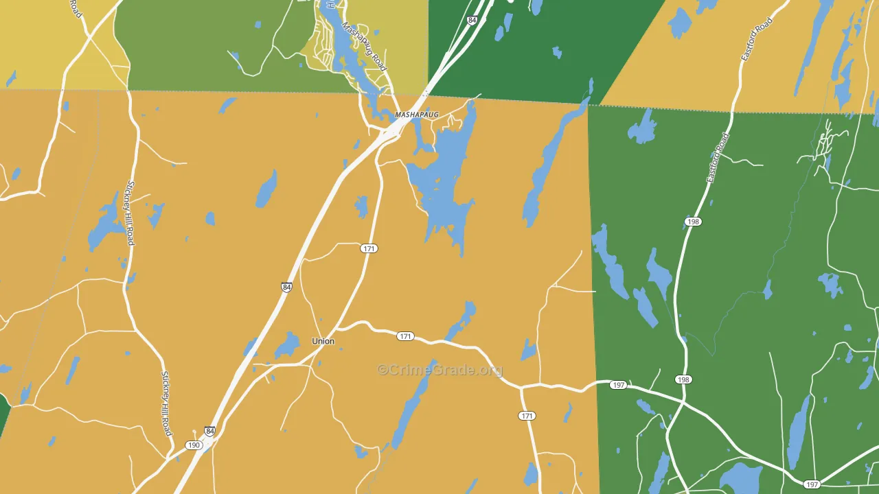 Mashapaug, CT Map of Robbery Rates